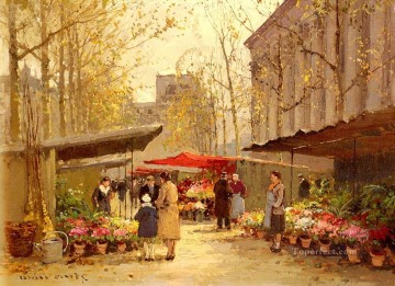 Mercado de flores de la CE en la madeleine Paris Pinturas al óleo